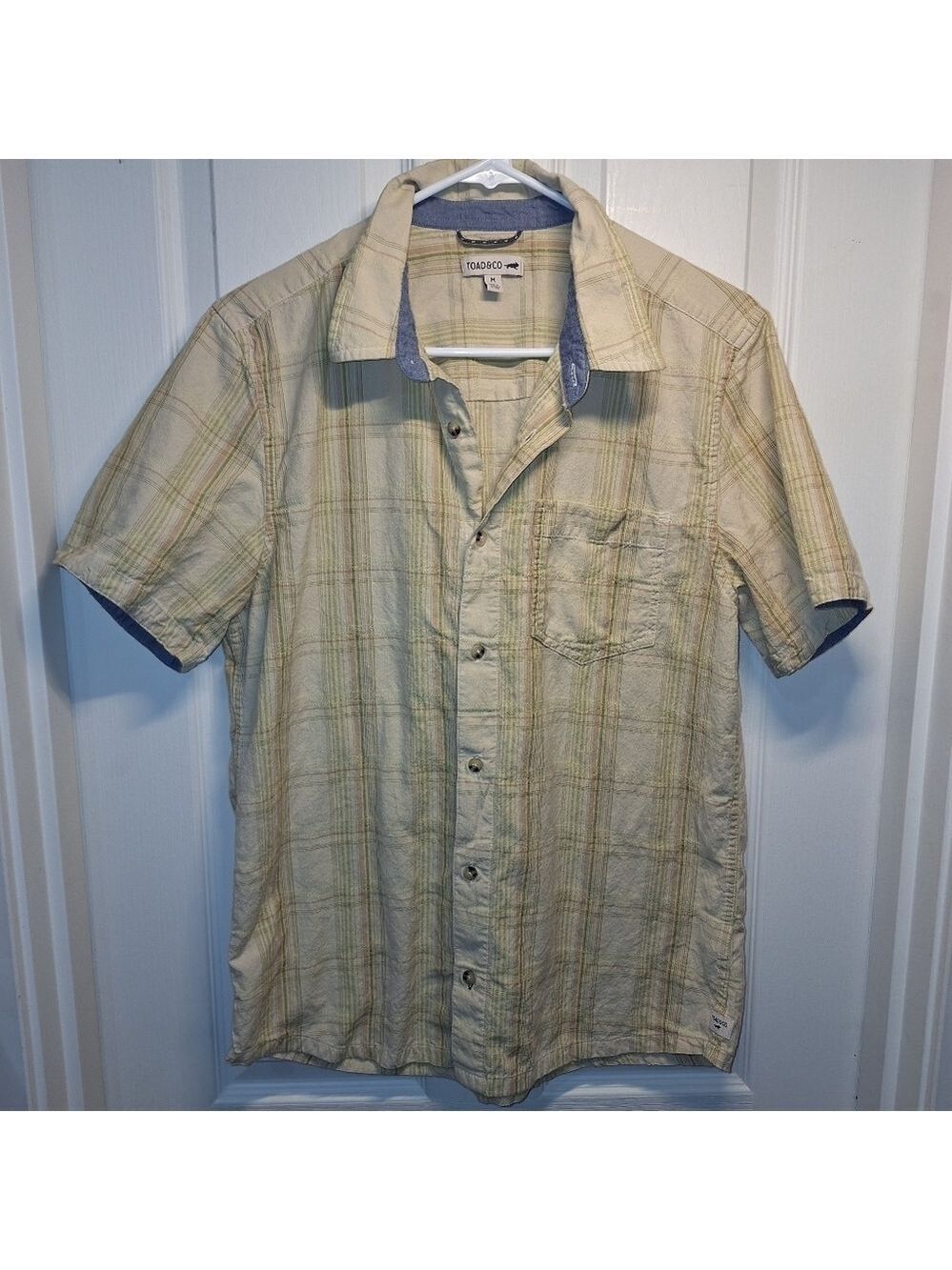 Toad & Co Men's Tan Plaid Casual Shirt Medium